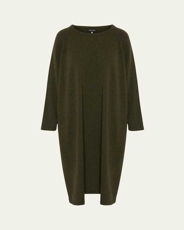 Raglan Sleeve Round Neck Midi Dress